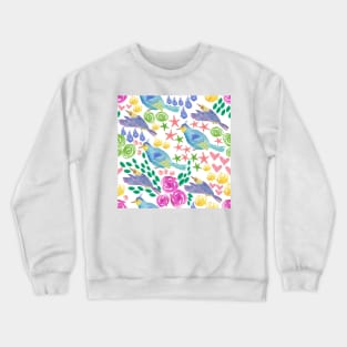 Whimsical birds pattern Crewneck Sweatshirt